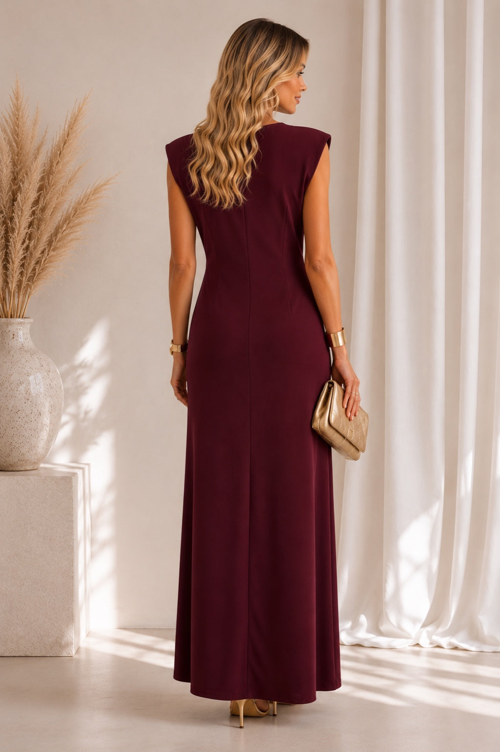 Robe Laly bordeaux - vue de dos