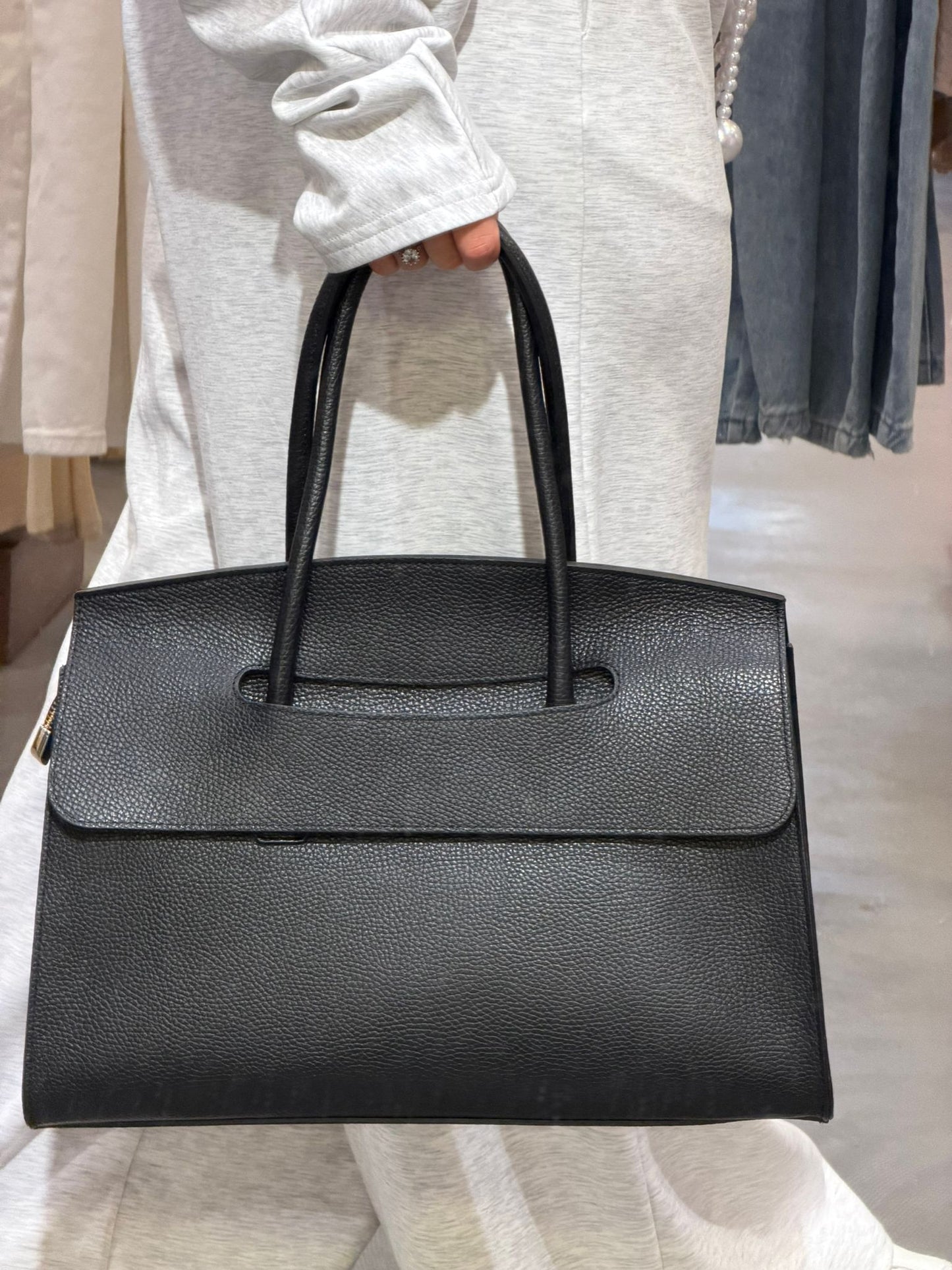 SAC CUIR MORGANE NOIR