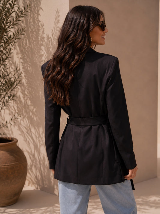 Blazer ALICIA noir porté - vue de dos