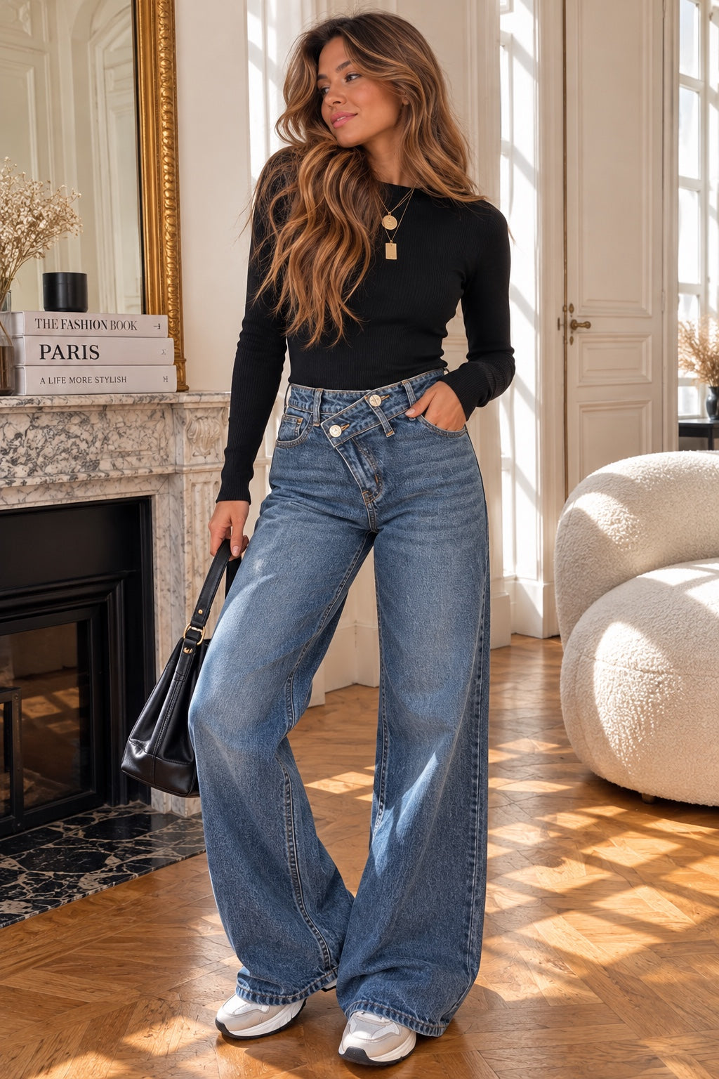 Jeans Capucine bleu denim, vue de face