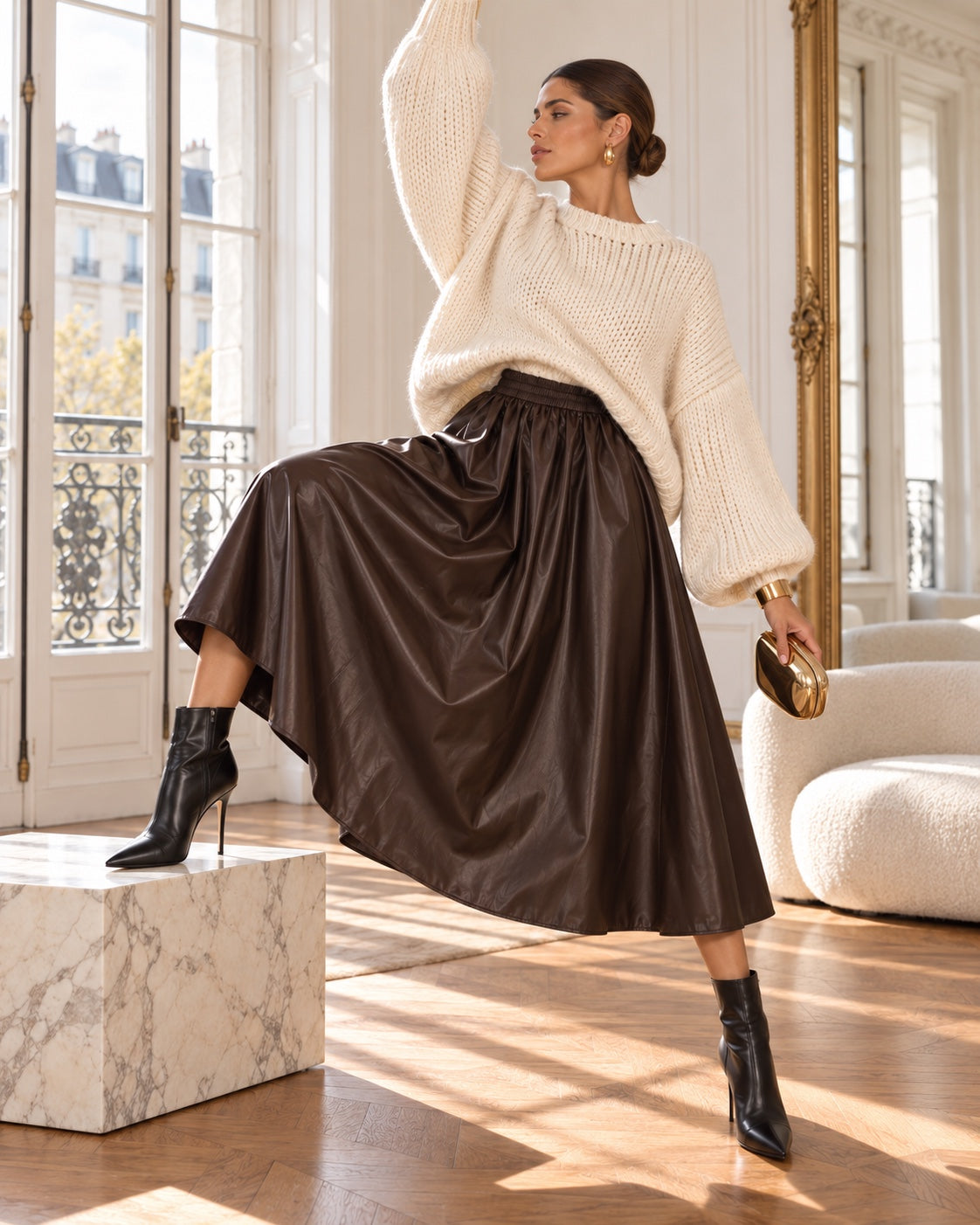 JUPE NOUR en simili-cuir
