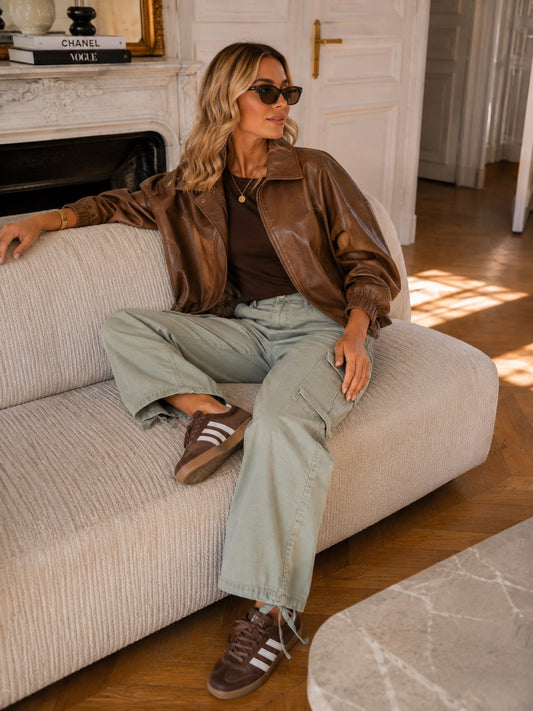 PANTALON ÉGLANTINE cargo kaki - vue portée