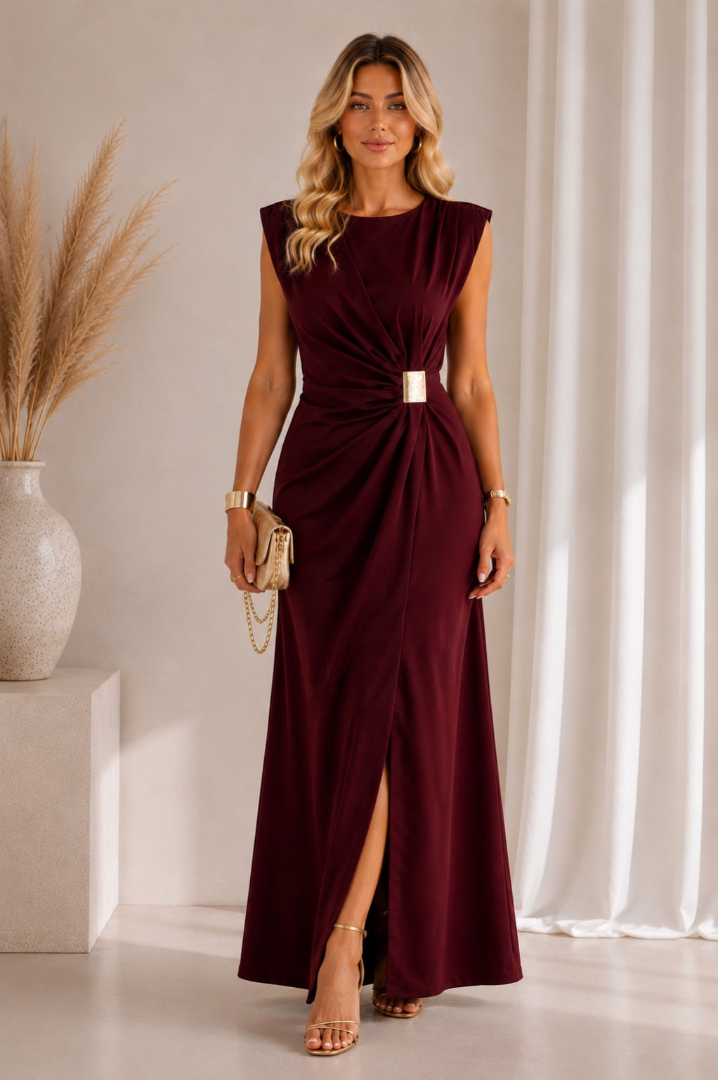Robe Laly bordeaux - vue de face