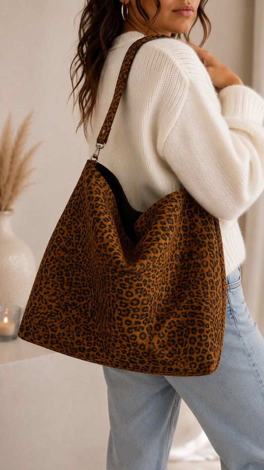 SAC BOLLY - face léopard réversible