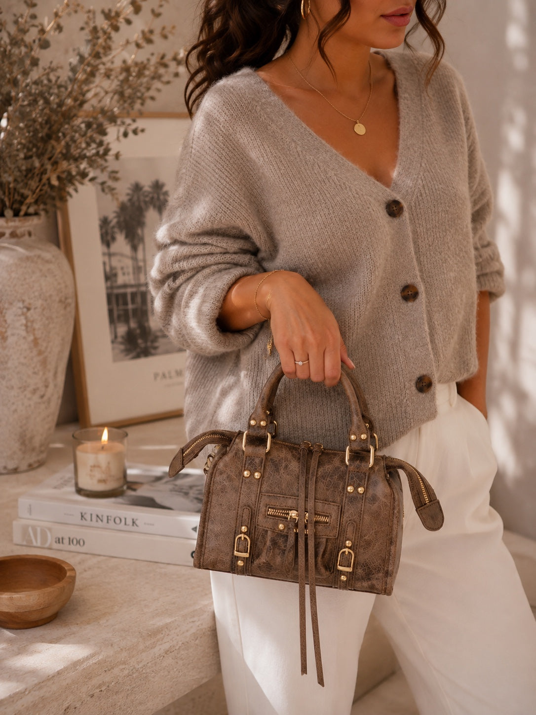 Sac Candice brun porté