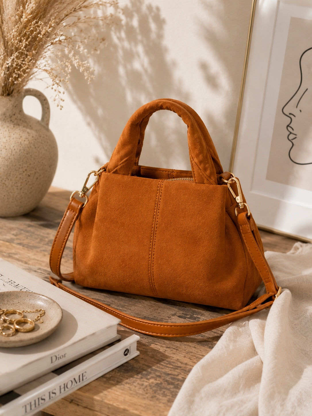 SAC NINA camel détail