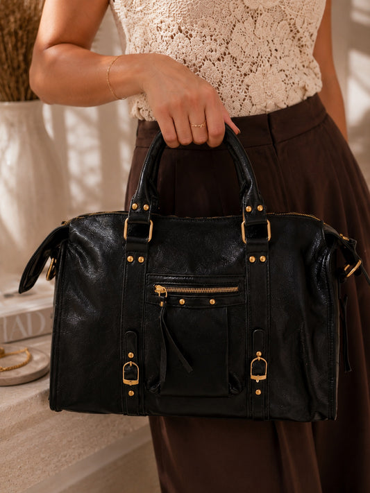 Sac Romy noir grand format détail face