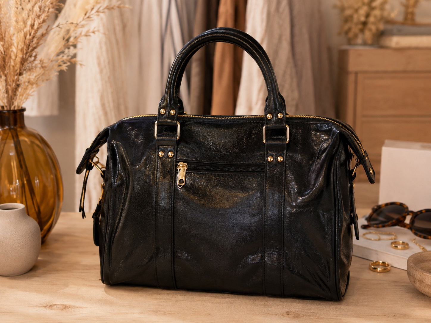 Sac Romy noir grand format vue dos