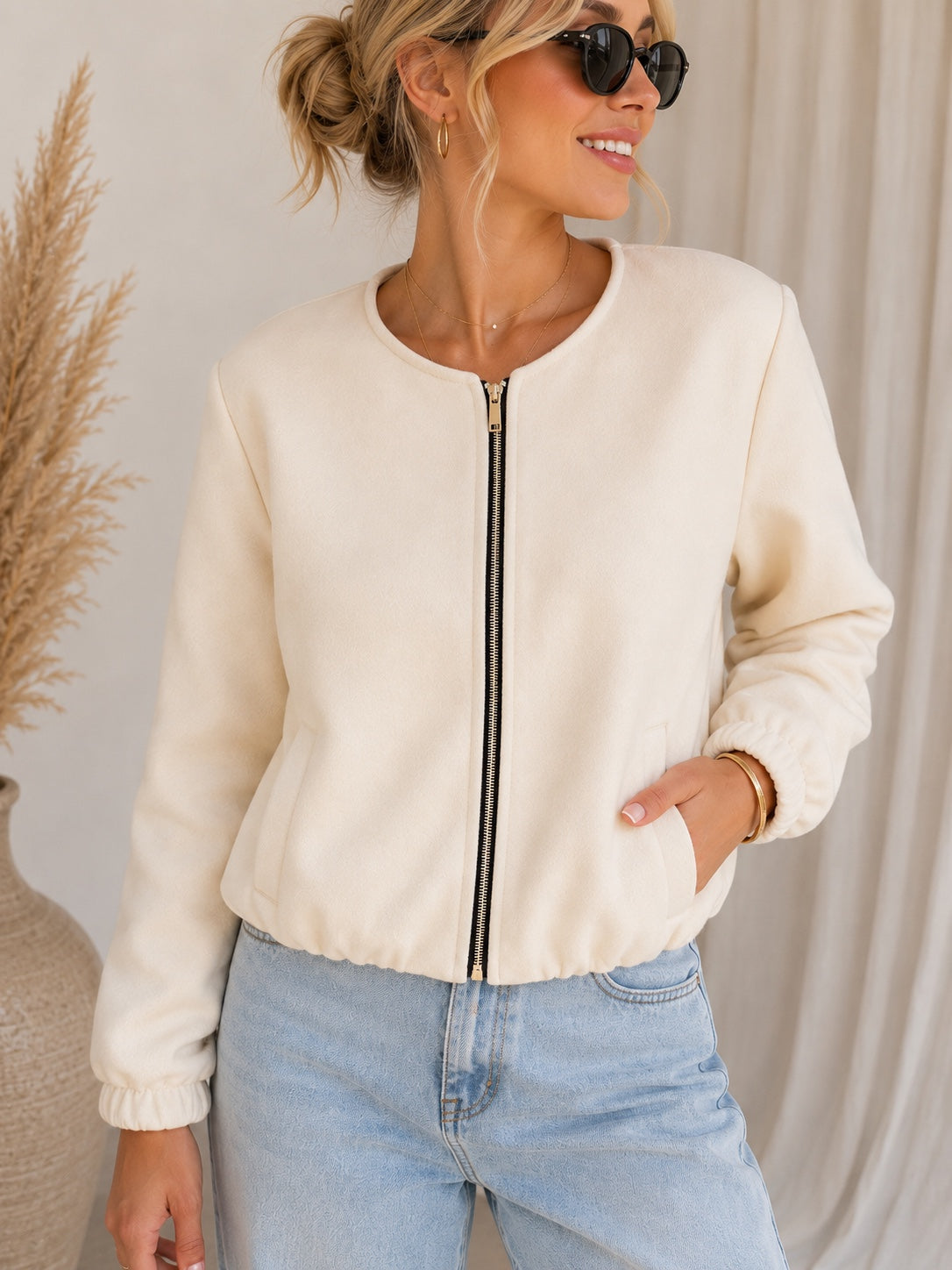 Veste Lilia écrue détail